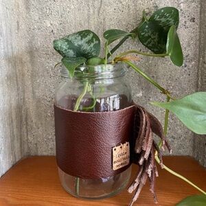 Leather Handcrafted “Twin Sisters” Propagating Vase